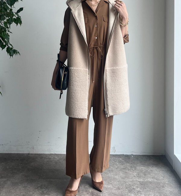  「ボア切替フーディージレ」|ベスト・ジレ|