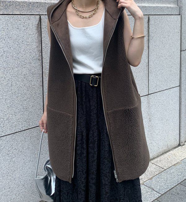  「ボア切替フーディージレ」|ベスト・ジレ|