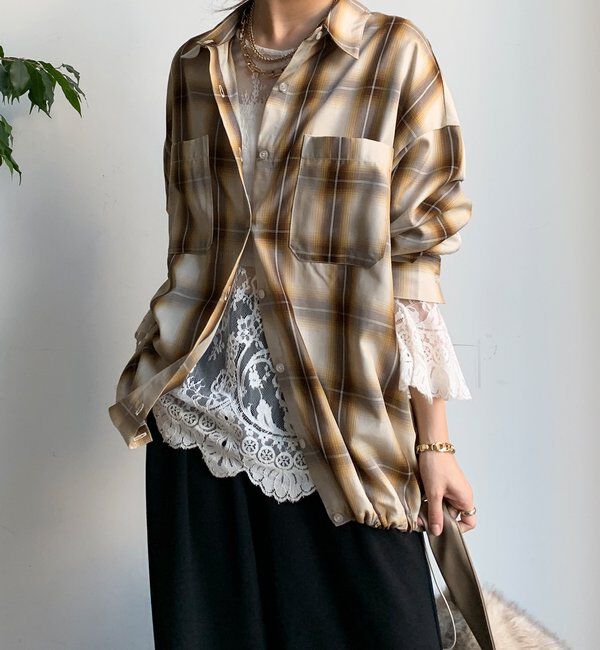  「オンブレチェックドロストシャツ」|シャツ・ブラウス|