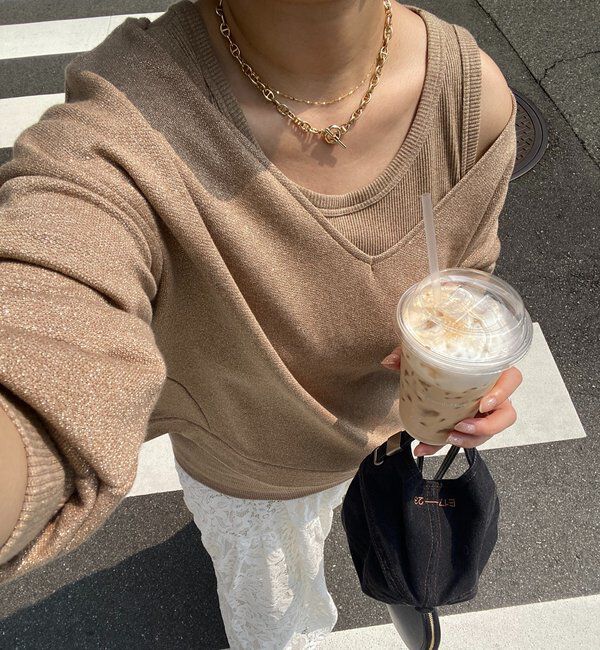  「【新色追加/インフルエンサーSAKURA企画】ラメスウェットタンクセット」|Tシャツ・カットソー|キャメル