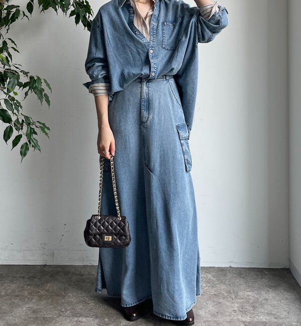  「リヨセルデニムカーゴスカート」|スカート|