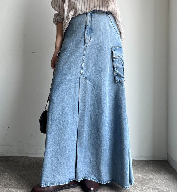  「リヨセルデニムカーゴスカート」|スカート|