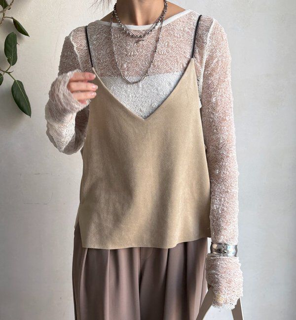  「スウェードビスチェ」|シャツ・ブラウス|ベージュ