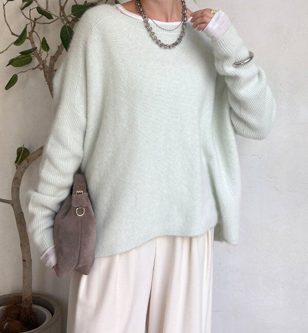  「ファーウールポンチョプルオーバー」|ニット・セーター|