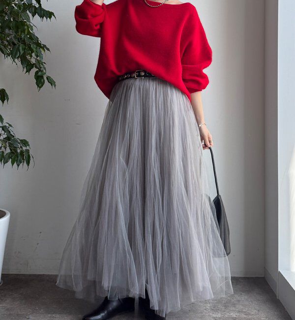  「ファーウールボートネックプルオーバー」|ニット・セーター|