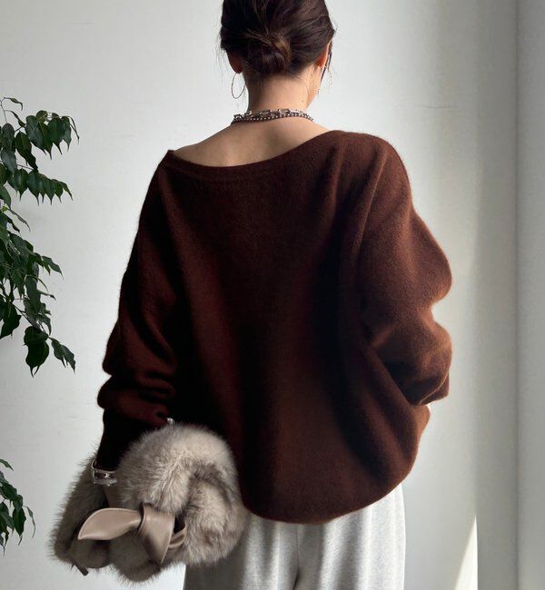  「ファーウールボートネックプルオーバー」|ニット・セーター|