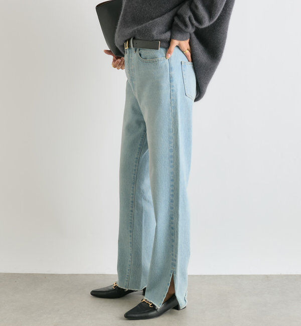 「【全骨格美脚見え！】slit DENIM」|デニム|