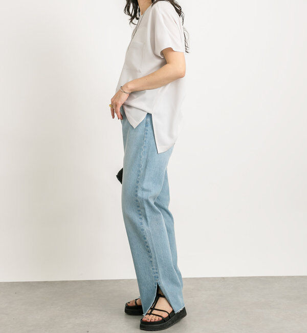  「【全骨格美脚見え！】slit DENIM」|デニム|