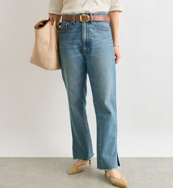  「【全骨格美脚見え！】slit DENIM」|デニム|