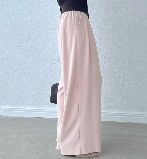  「【ウォッシャブル】【シーズンレスで使える】タックワイドスラックス」|チノ|