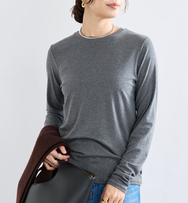  「【リバイバル/一枚でも重ねても】フライスクルーTee」|Tシャツ・カットソー|チャコールグレー