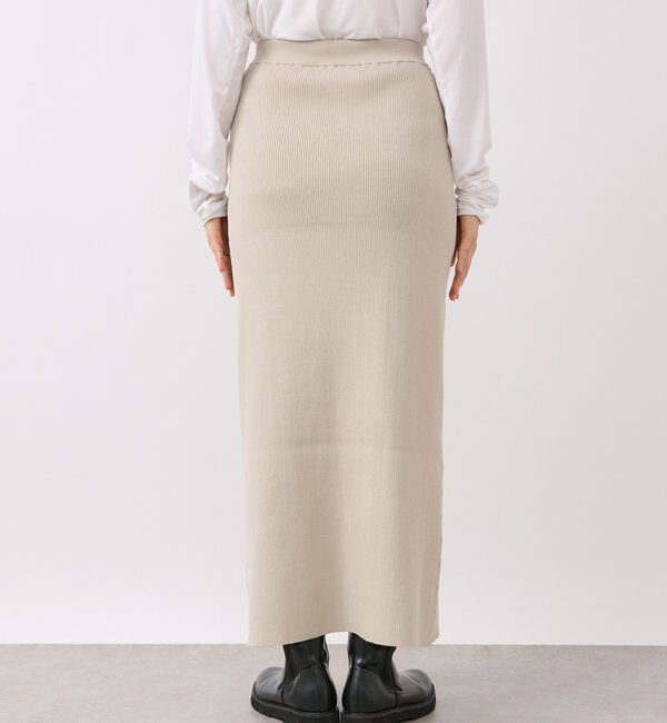  「【美シルエット】コットンリブニットスカート」|スカート|