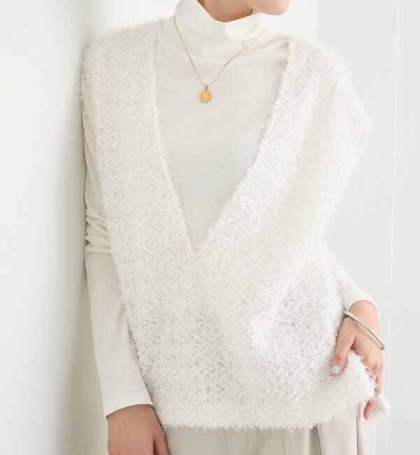 「【新色追加/着映え】フェザーチュールベスト」|ベスト・ジレ|