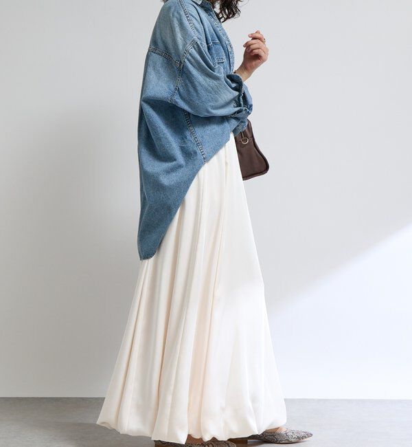  「【美シルエット】サテンバルーンスカート」|スカート|