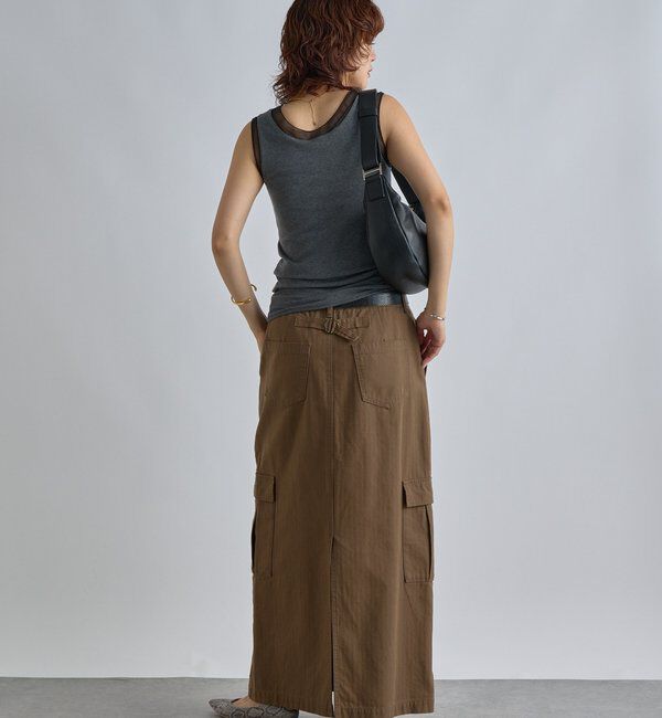  「【抜け感】チュールコンビタンク」|キャミソール|