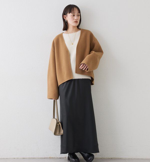  「【上品見え】ウールリバーショートコート」|その他|