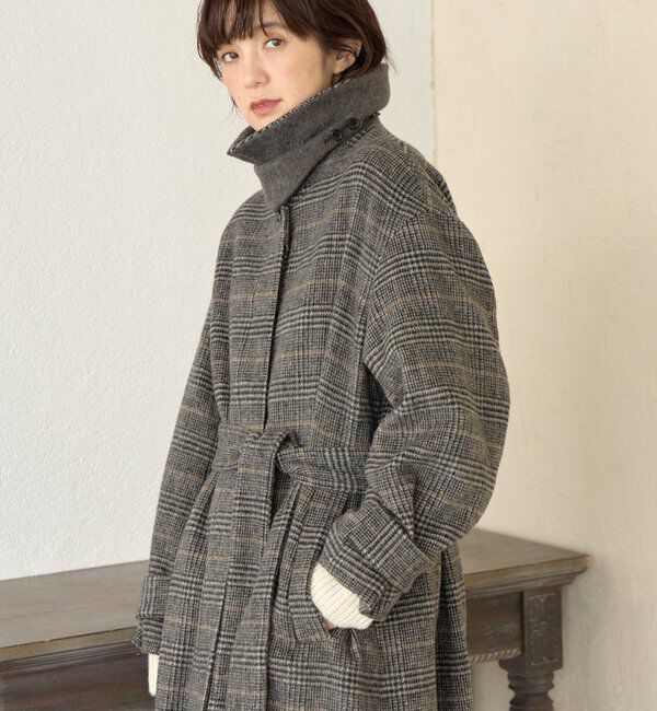  「【インフルエンサーSHIHO企画】チェックステンカラーコート」|その他|
