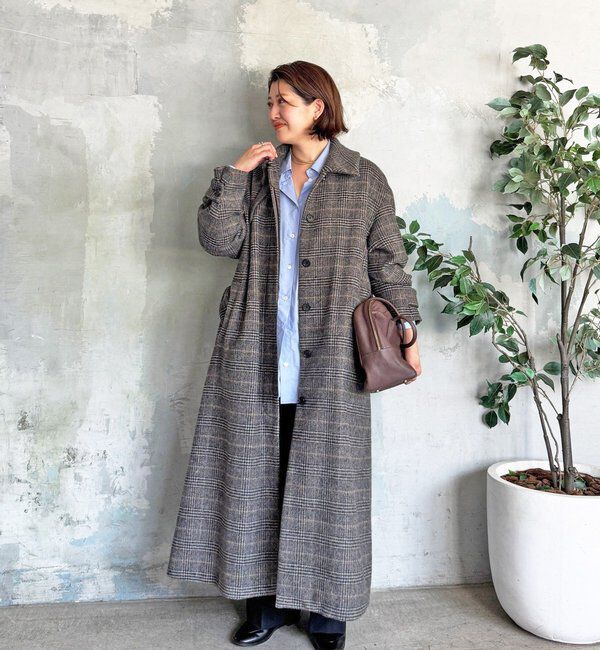  「【インフルエンサーSHIHO企画】チェックステンカラーコート」|その他|
