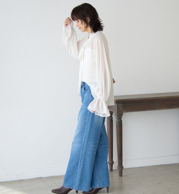  「【上品に華やぐ】フォイルドットボウタイブラウス」|シャツ・ブラウス|