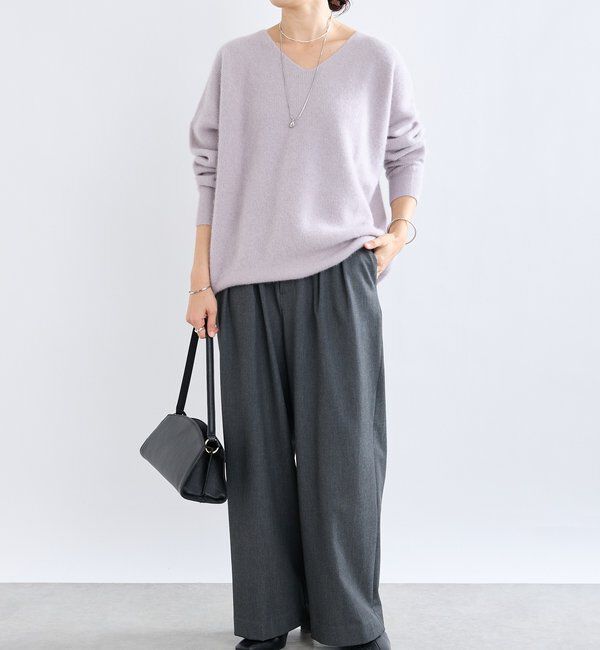  「【真冬もあたたか】裏起毛スラックスパンツ」|チノ|