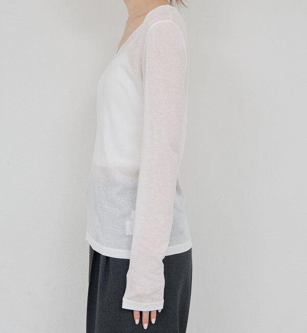  「シアーUネックロンT」|Tシャツ・カットソー|