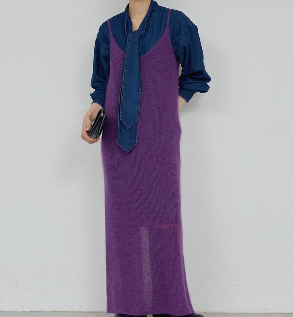  「【比留川游さんコラボ】シアーニットキャミワンピース」|ワンピース|