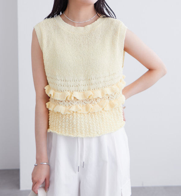  「フリルニットベスト」|ニット・セーター|