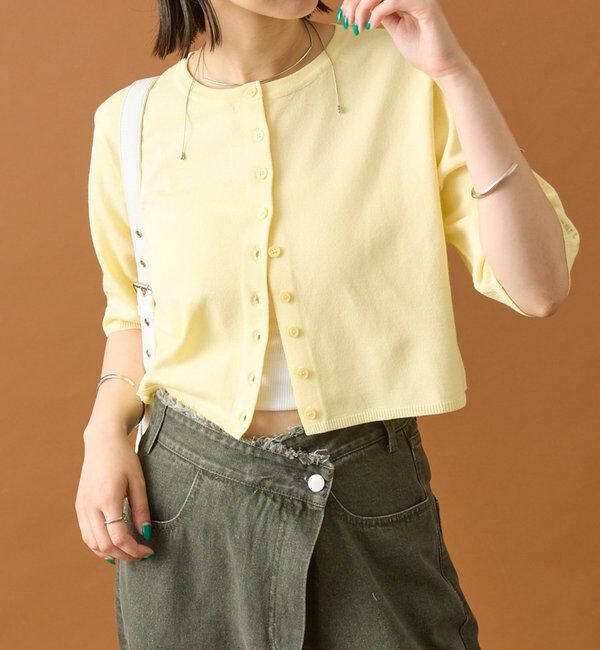  「チビボタンカーディガン」|カーディガン|イエロー