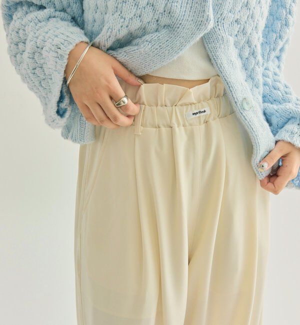  「【オールシーズン対応/WEB限定アイボリー】フリルイージーパンツ」|チノ|