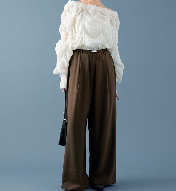  「【オールシーズン対応/WEB限定アイボリー】フリルイージーパンツ」|チノ|