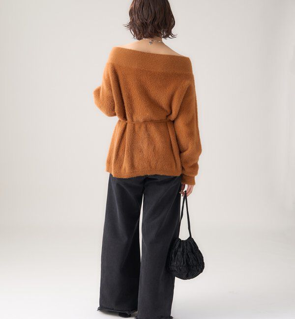  「ミンクライクワイドネックニット」|ニット・セーター|