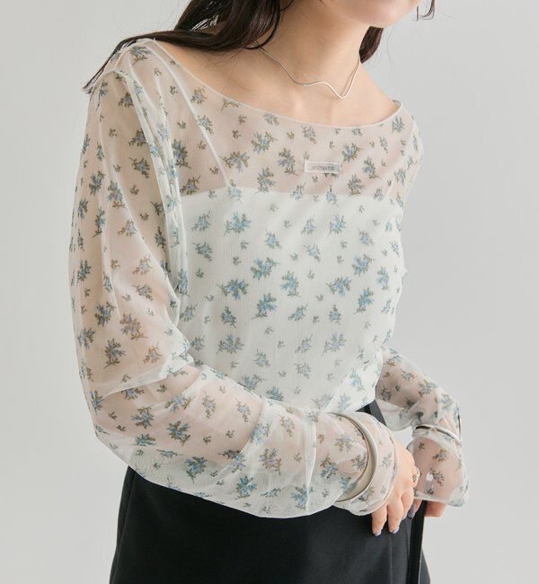  「シアースリットチュール トップス」|Tシャツ・カットソー|