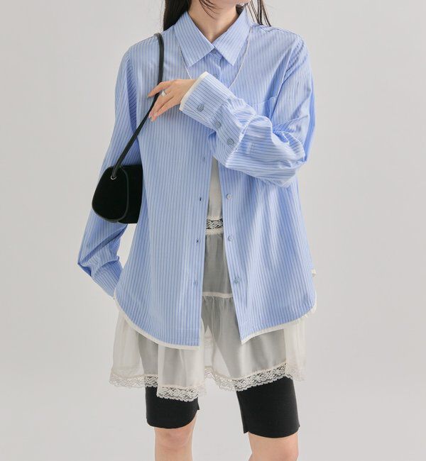  「ポケット刺繍ストライプシャツ」|シャツ・ブラウス|