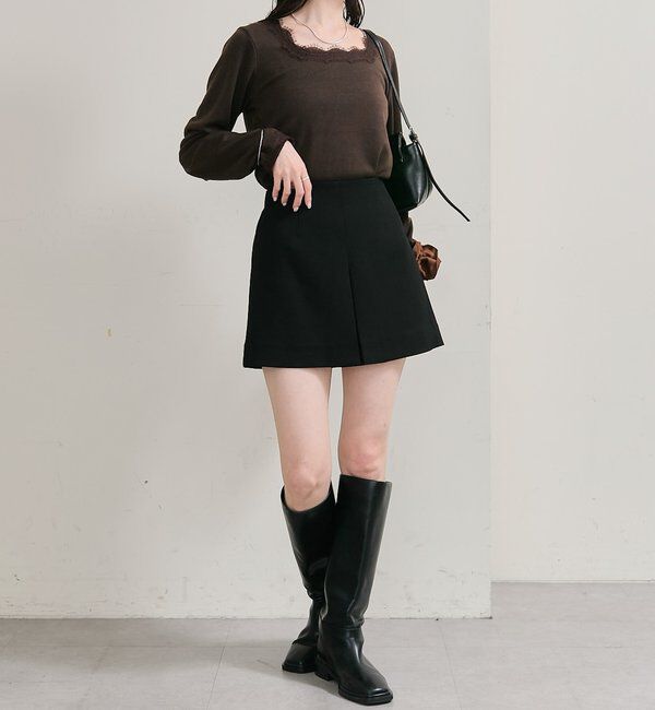  「スクエアネックレースロンT」|Tシャツ・カットソー|