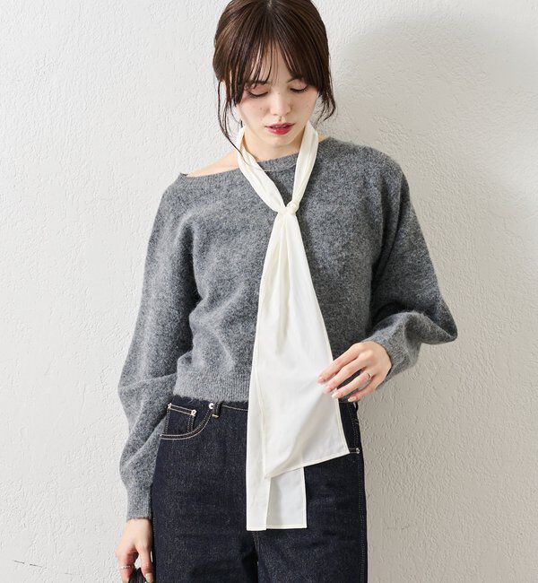  「リボン付きニット プルオーバー」|ニット・セーター|