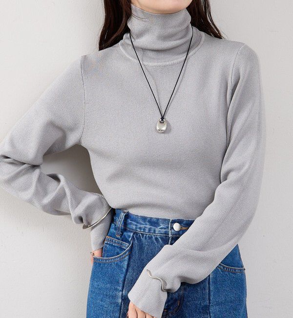  「タートルニット」|ニット・セーター|グレー