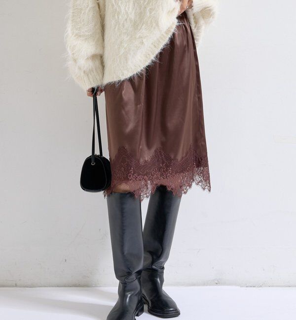  「裾レースマルチスカート」|スカート|ブラウン