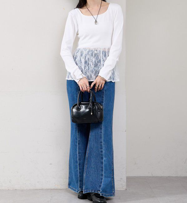  「レースドッキングロンT」|Tシャツ・カットソー|