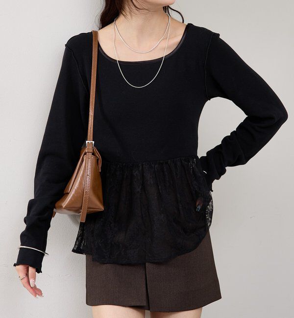  「レースドッキングロンT」|Tシャツ・カットソー|