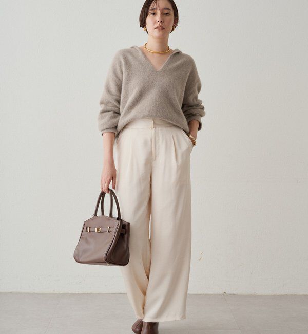  「ワイドベルトサテンパンツ 2nd」|チノ|