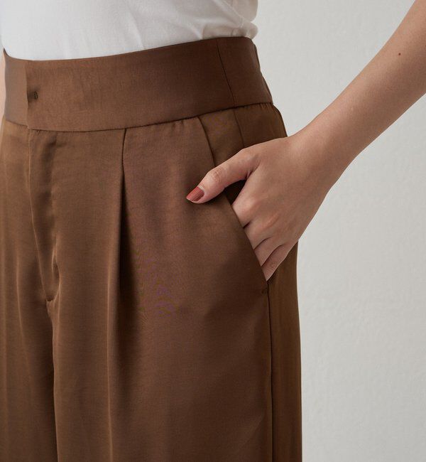  「ワイドベルトサテンパンツ 2nd」|チノ|