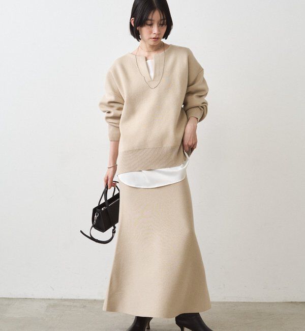  「【@_shirabe.s_コラボ】スウェットライクマーメイドニットスカート」|スカート|
