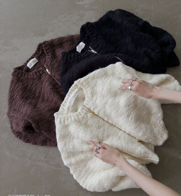  「【LE'MAGE&times;gemeilコラボ】スラブジップカーディガン」|カーディガン|