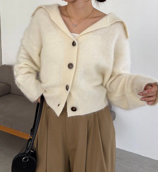  「【上質な着心地】WOOL100ミンクタッチカーディガン」|カーディガン|