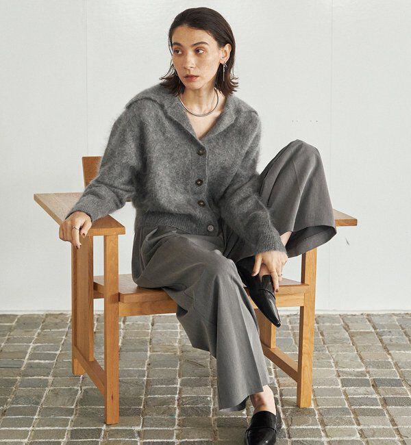  「【上質な着心地】WOOL100ミンクタッチカーディガン」|カーディガン|