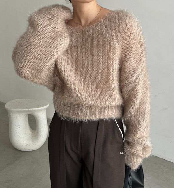  「フェザーラウンドプルオーバー」|ニット・セーター|