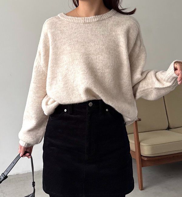  「【前後2WAY】もちふわ2WAYスキッパーニット」|ニット・セーター|