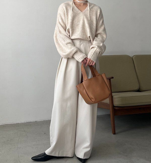  「【前後2WAY】もちふわ2WAYスキッパーニット」|ニット・セーター|