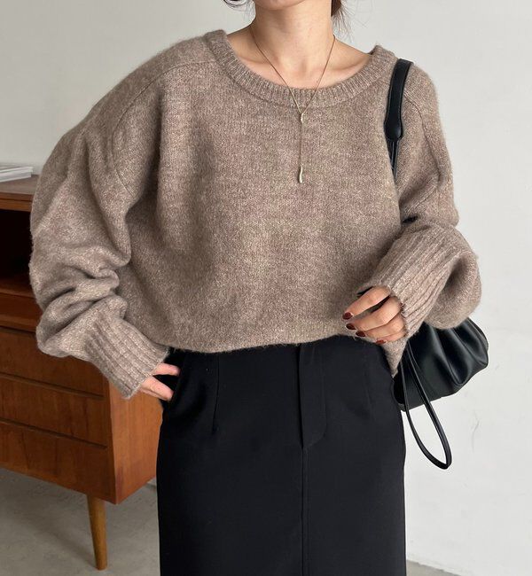  「【前後2WAY】もちふわ2WAYスキッパーニット」|ニット・セーター|