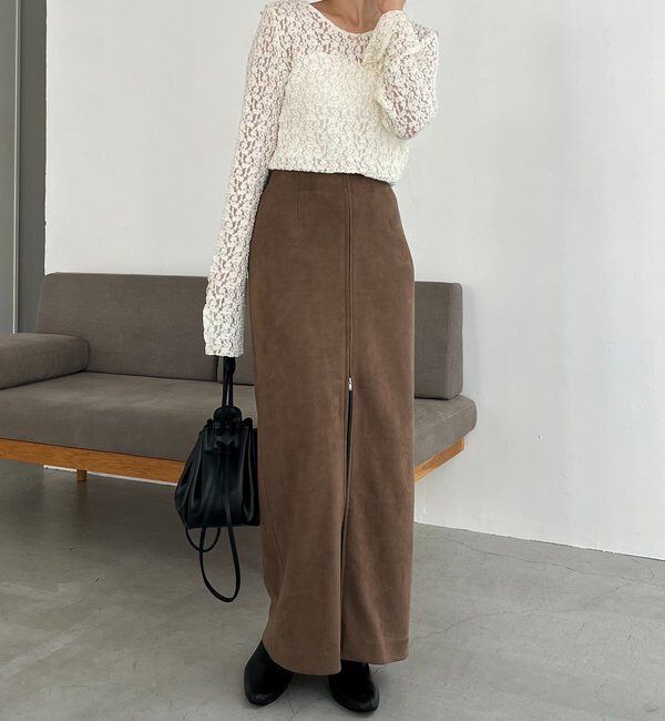  「スエードジップスカート」|スカート|